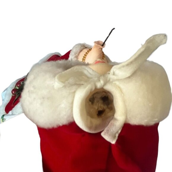 Artmark 1977 Boudoir 15" Big Eyes Christmas Doll Red Dress Victorian Vtg Korea - Picture 13 of 16